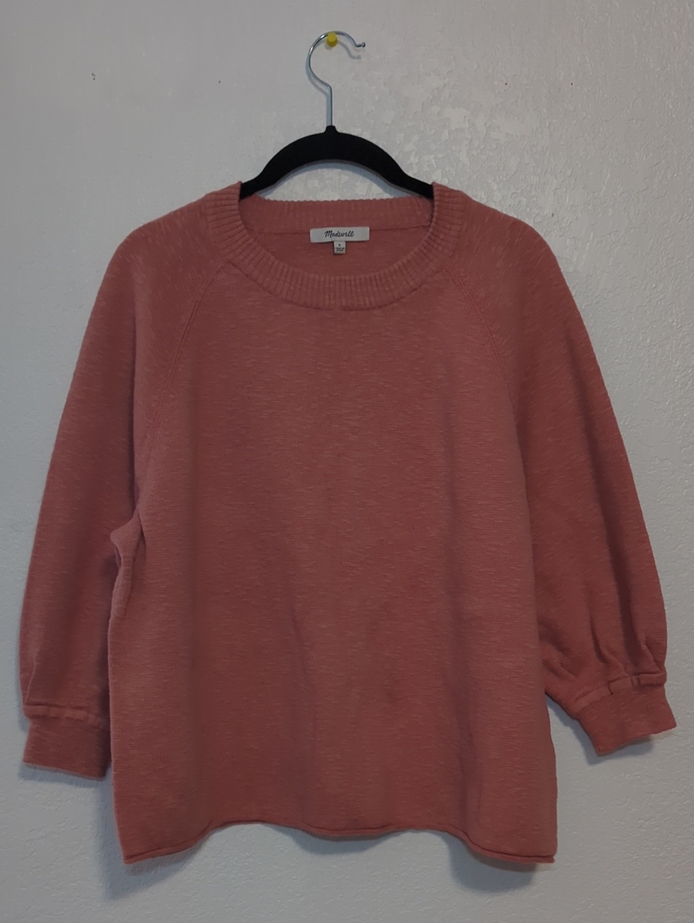 Madewell Coral Pink Crewneck Sweater
